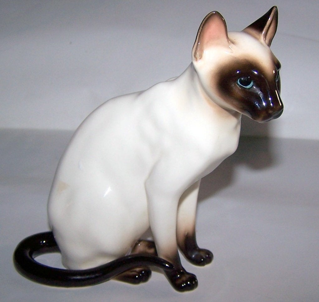 Prachtig porseleinen beeld Siamese kat. Shafford of Japan., Ophalen of Verzenden, Nieuw, Dier