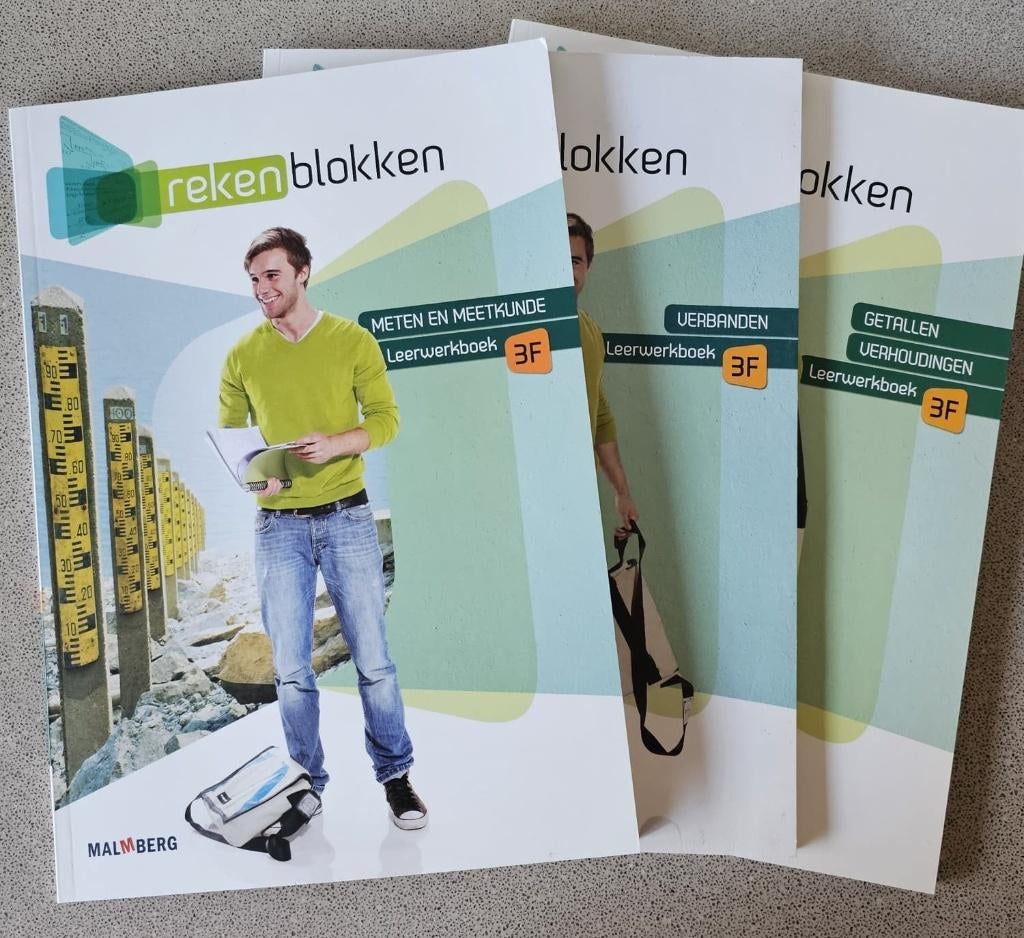 3 x Rekenblokken 3F - Malmberg, Ophalen, Overige vakken, Malmberg, Nieuw