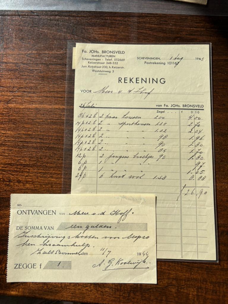 Wo2 rekening zaltbommel, Verzamelen, Ophalen of Verzenden, Nederland, Boek of Tijdschrift