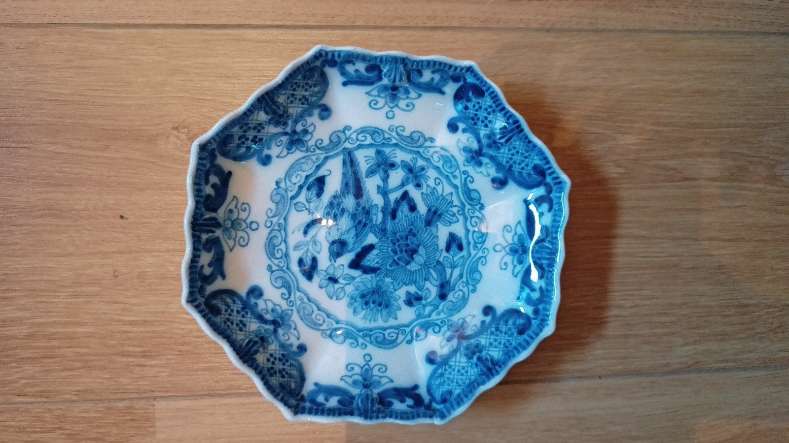 Delfts blauw wand bordje 8 kant, Antiek en Kunst, Ophalen of Verzenden