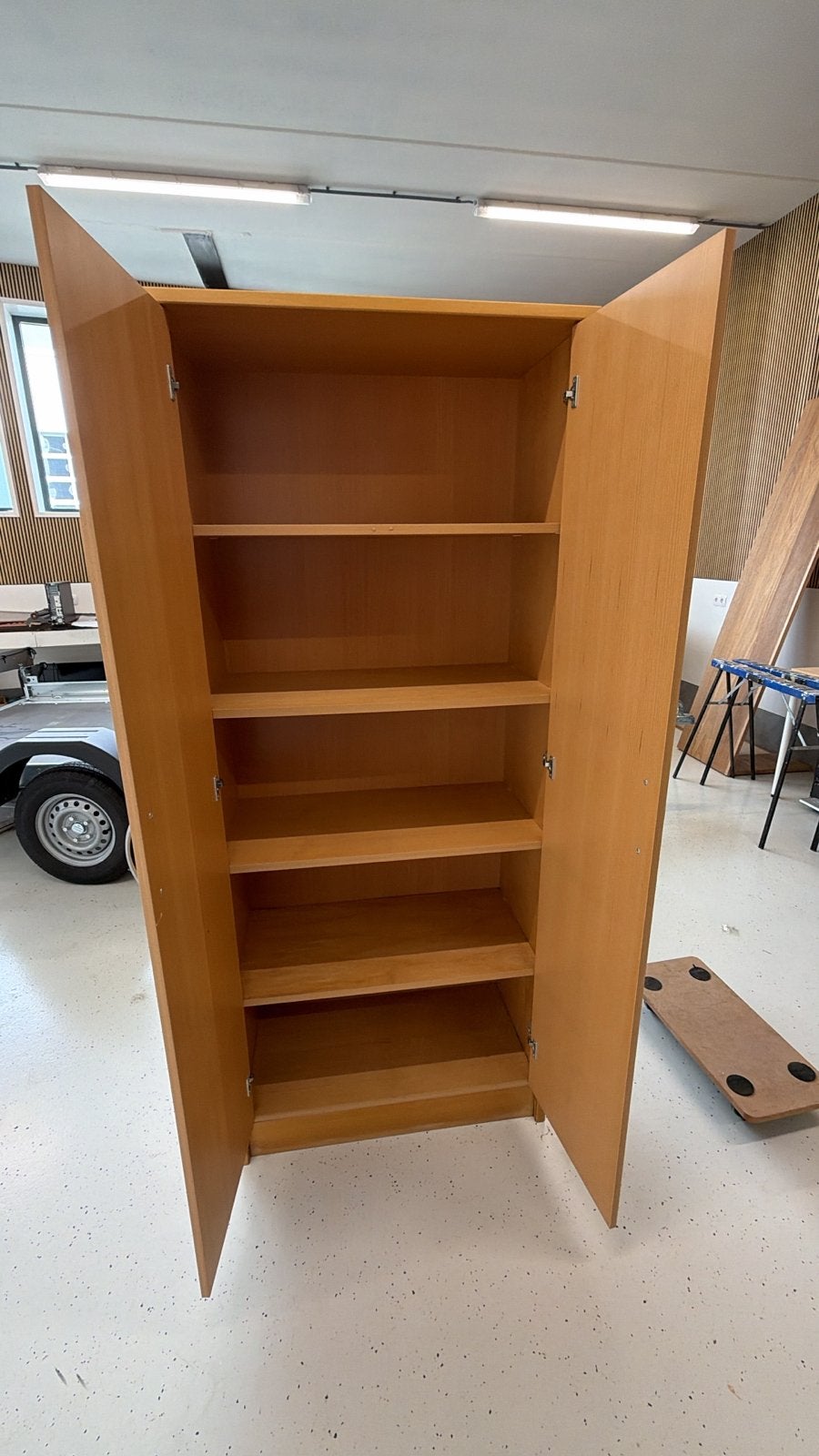 Houten kast met deuren en planken, 190x80x40 cm, Gebruikt, 150 tot 200 cm, 25 tot 50 cm, Overige houtsoorten