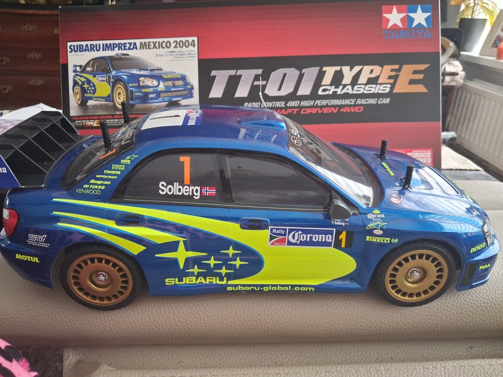 Tamiya Subaru Impreza Mexico 2004 RC Auto TT-01 Type E, Elektro, Ophalen of Verzenden, Zo goed als nieuw, Schaal 1:10
