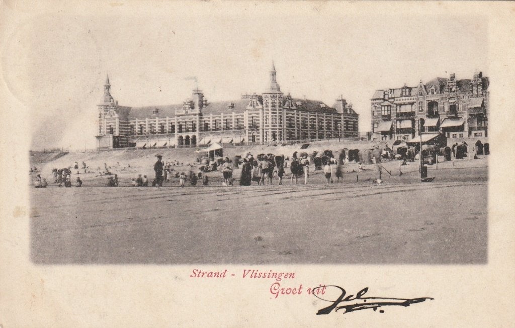Vlissingen hotel Britannia (2), Verzamelen, Ansichtkaarten | Nederland, Ophalen of Verzenden, Voor 1920, Gelopen, Zeeland
