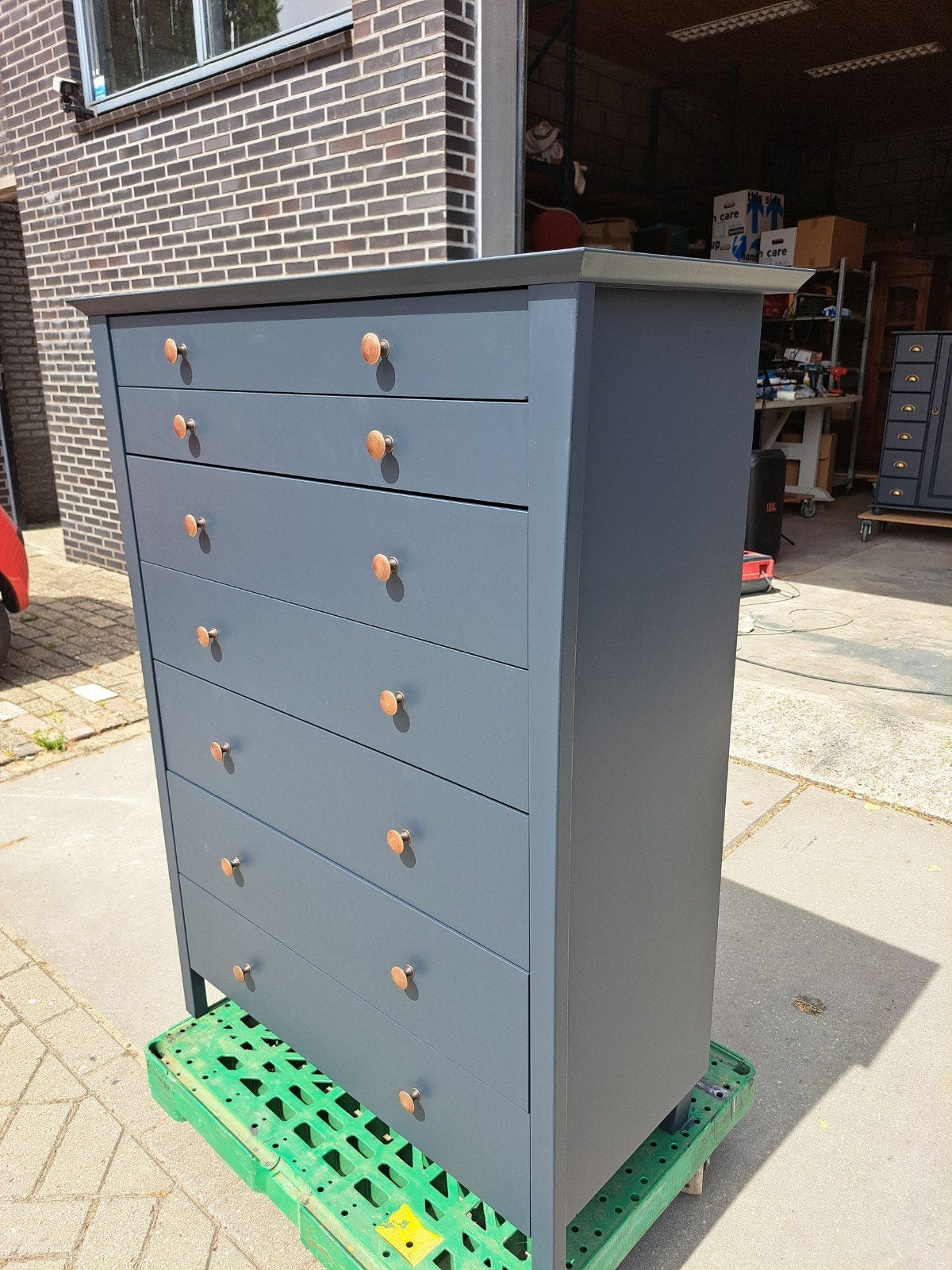 Grijze ladekast 7 lades, Huis en Inrichting, Kasten | Ladekasten, Ophalen, RoDeKo Volendam, R.kooij65@gmail.com, 5 laden of meer
