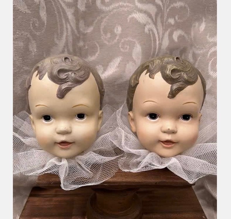 2 x clayre & eve poppenhoofd met kraag, pr.p.stuk, Verzamelen, Ophalen of Verzenden, Zo goed als nieuw, X, Pop