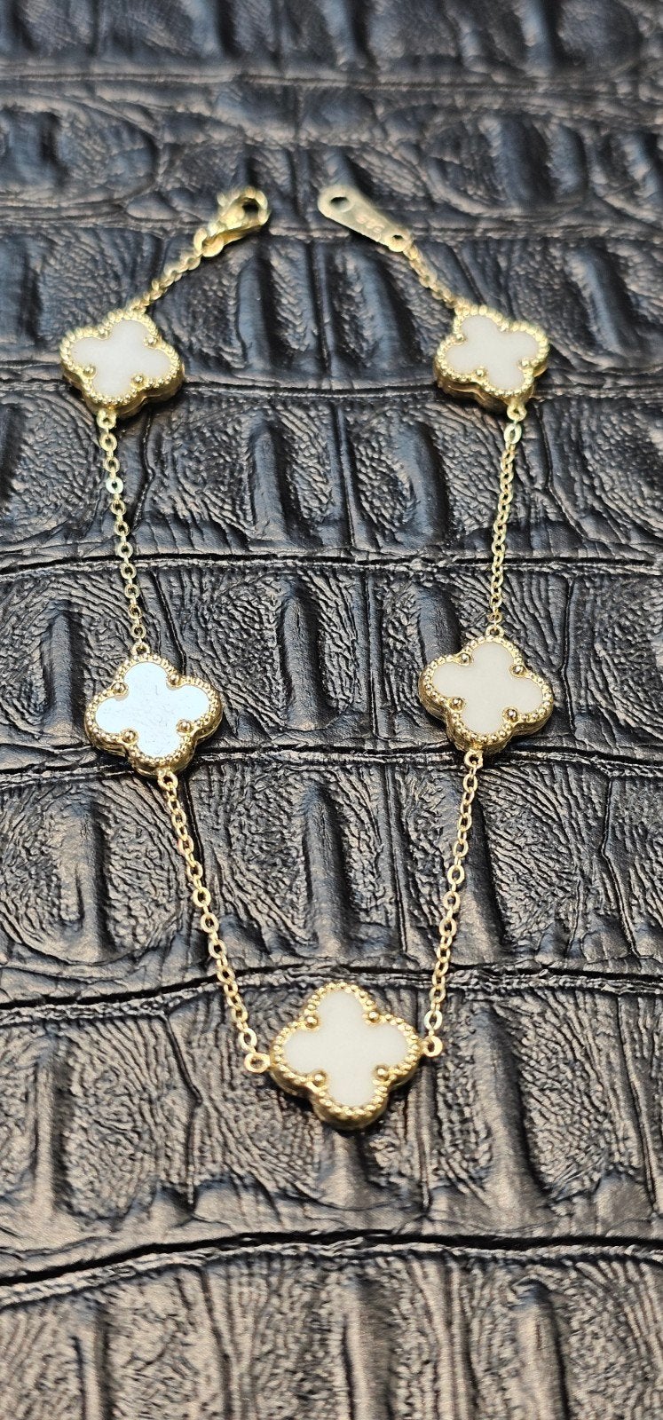 Prachtige 14karaat gouden witte clover, Ophalen of Verzenden, Nieuw, Goud, Goud