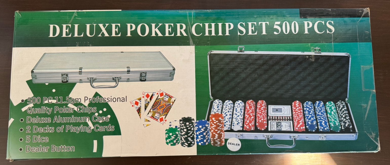Deluxe Poker Chip Set 500 stuks – zo goed als nieuw, Ophalen, Zo goed als nieuw