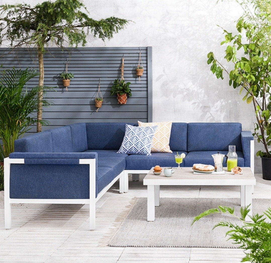 Le Sud Loungeset Toulon - Aluminium & Textileen, Ophalen, 5 zitplaatsen, Gebruikt, Bank