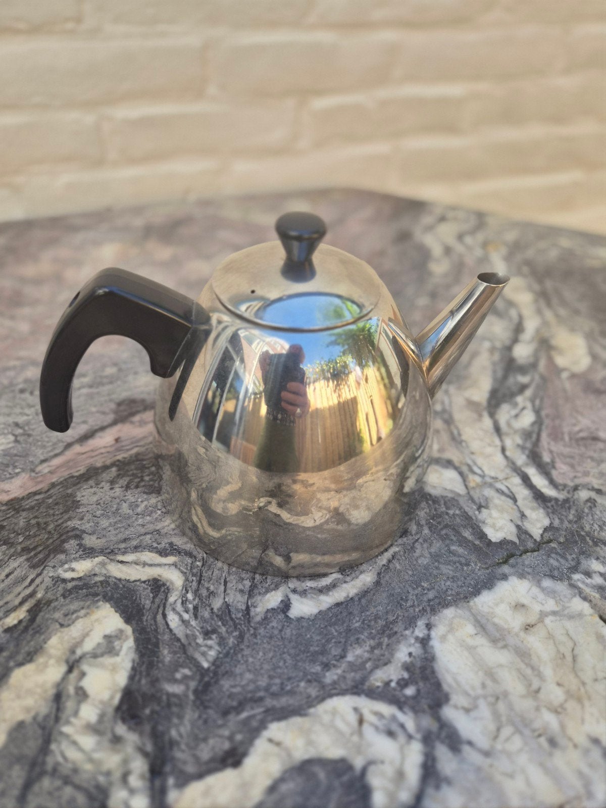 Bredemeijer dubbelwandige theepot - Zo goed als nieuw, Theepot/fluitketel, Bredemeijer, Zilver, Ophalen of Verzenden