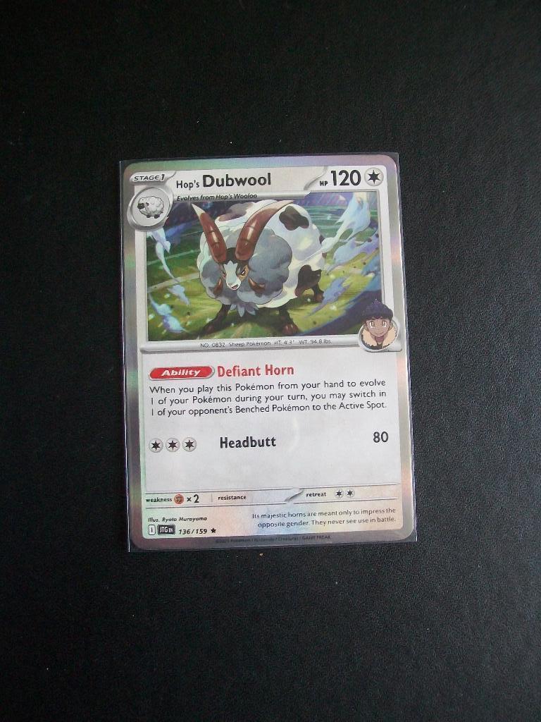 8974. Nieuwe Pokemon Kaart Holo Rare Hop's DUBWOOL (136/159), Verzenden, Nieuw, Losse kaart, Foil