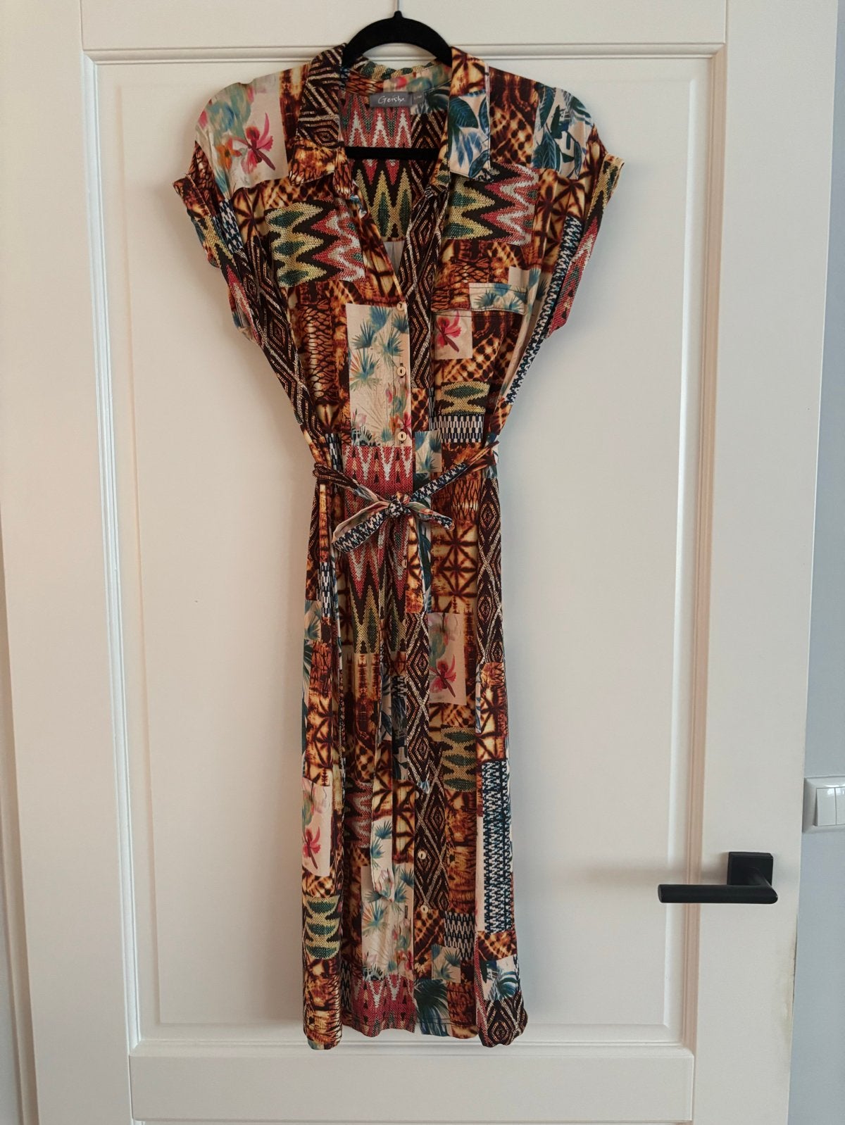 Geisha maxi jurk met print, maat L/40, Kleding | Dames, Meerkleurig, Maat 42/44 (L), Ophalen of Verzenden, Zo goed als nieuw
