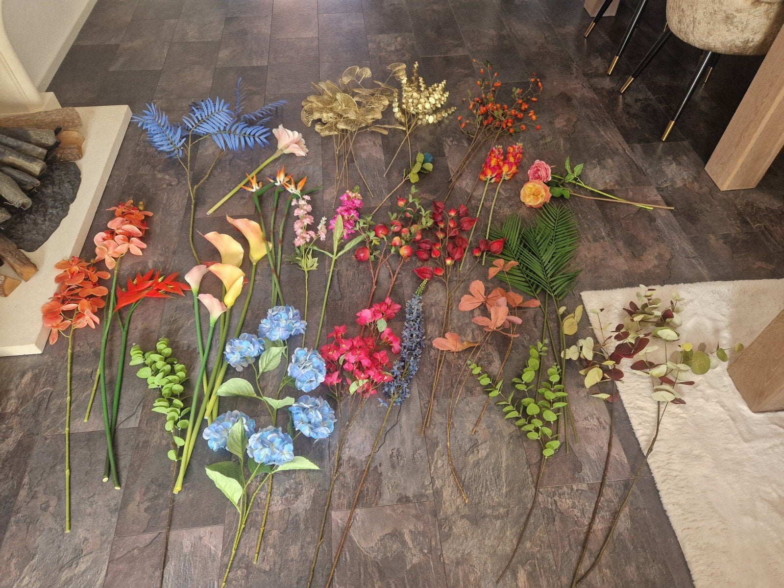 Grote collectie diverse kunstbloemen en -takken, Ophalen, Zo goed als nieuw
