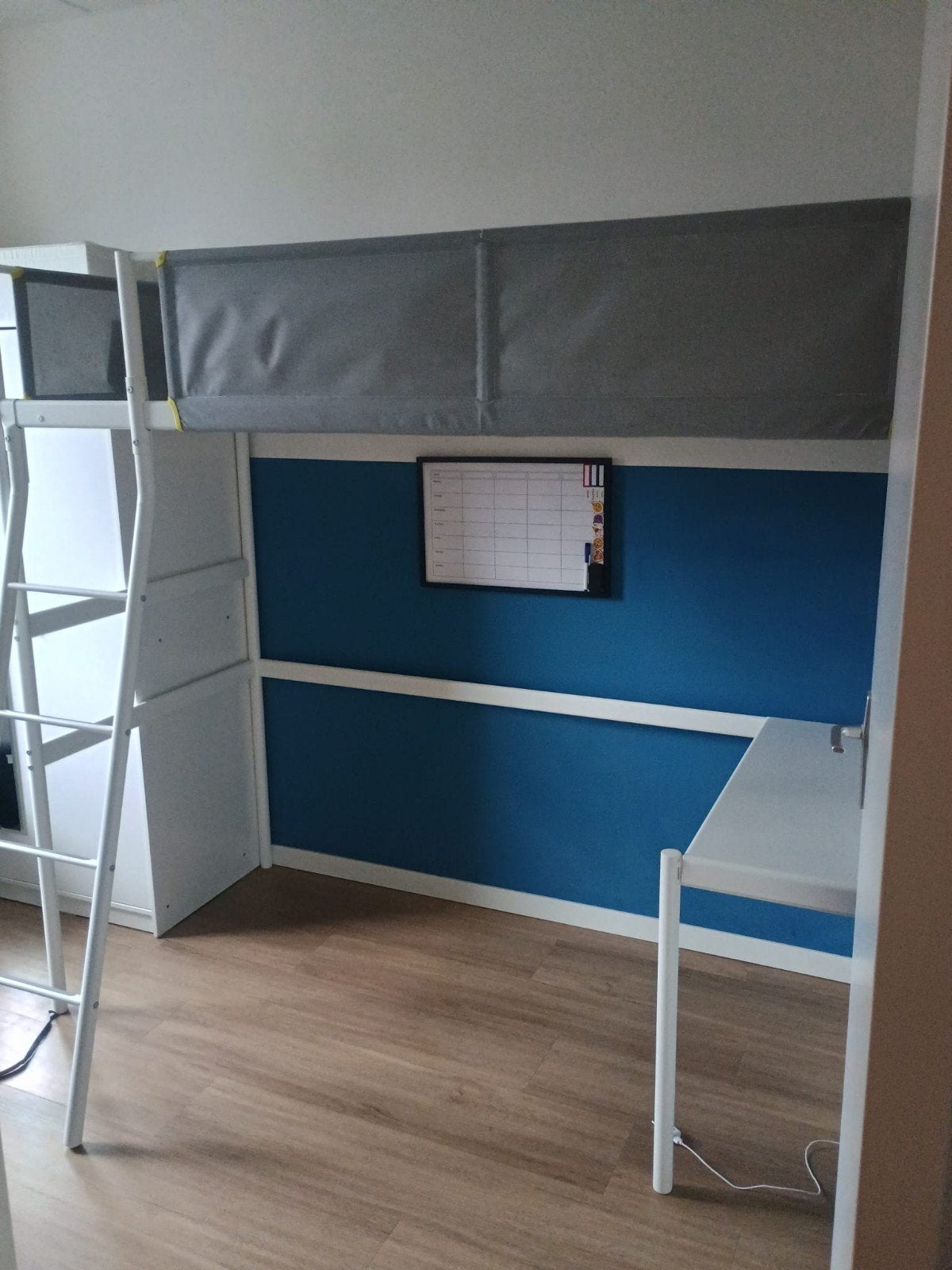 IKEA SMÅSTAD Hoogslaper met bureau - ZONDER matras, Ophalen, Eenpersoons, Zo goed als nieuw, 200 cm