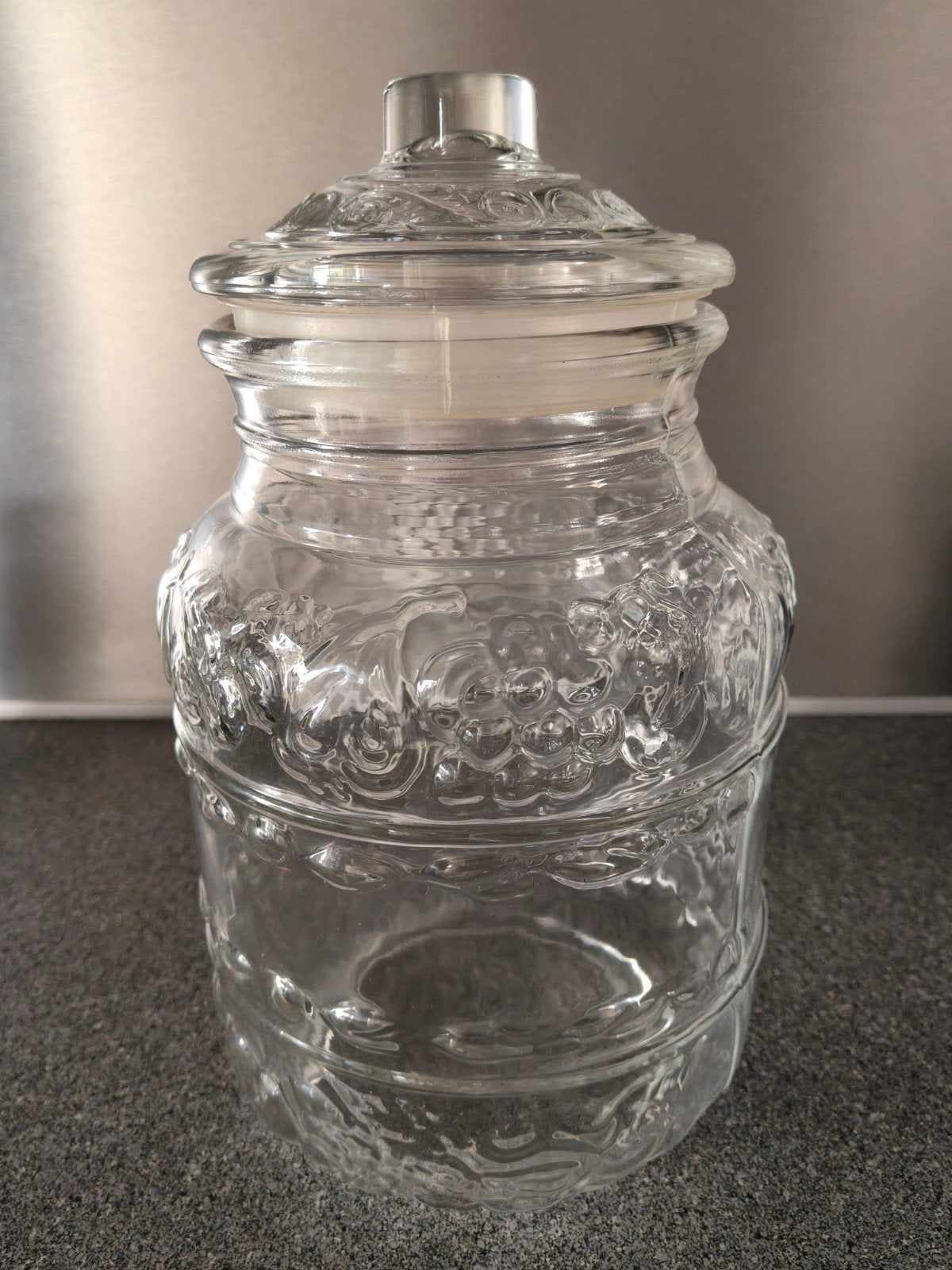 mooie grote voorraadpot met deksel van glas, Voorraadpot, Ophalen of Verzenden, Zo goed als nieuw, Glas