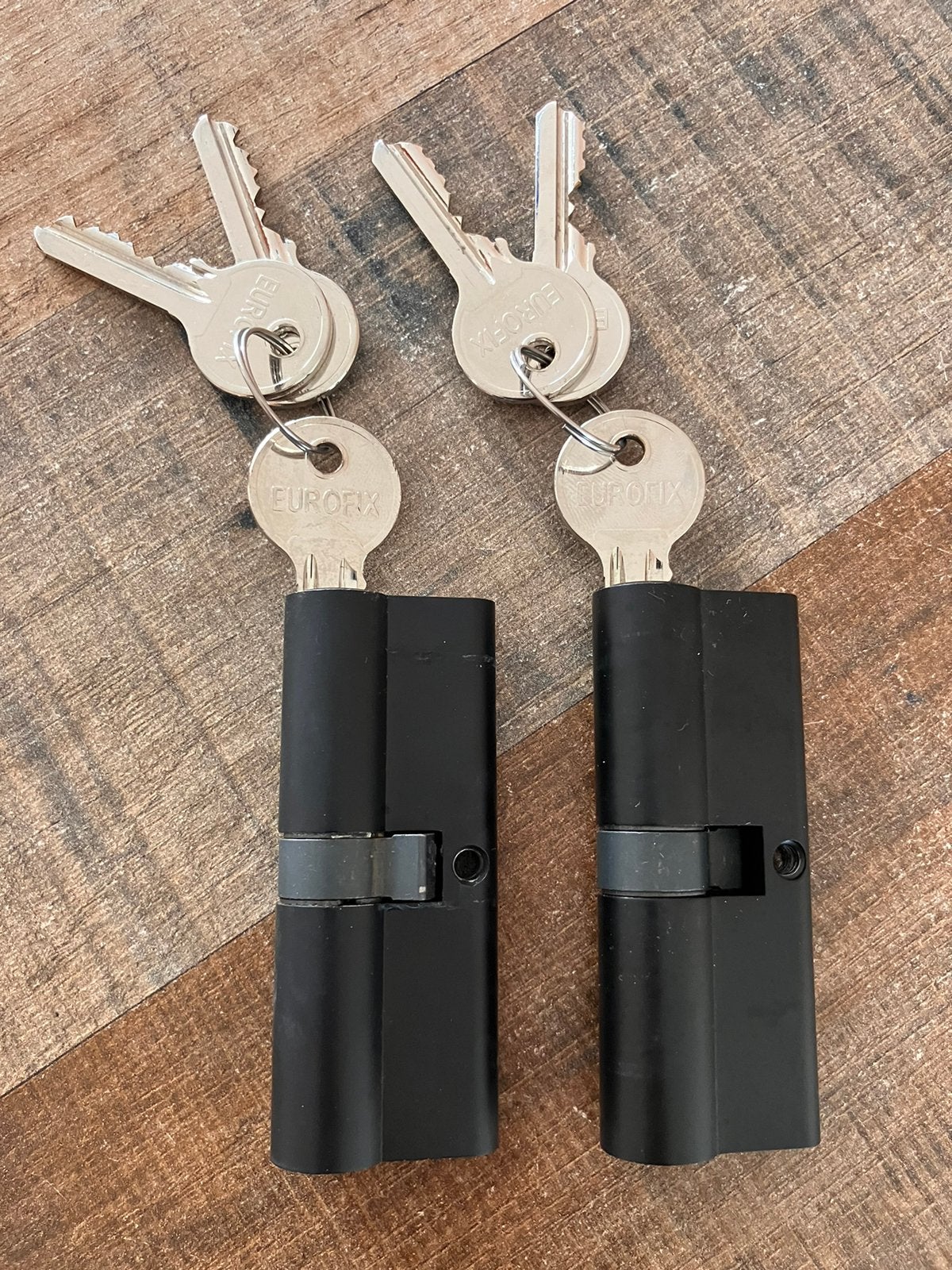 2 eurofix profielcilinder sloten 40/40 swart, Ophalen, Zo goed als nieuw, Slot