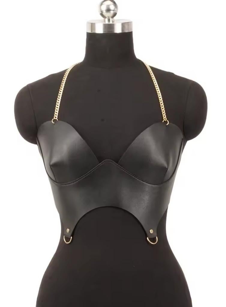 Leren Top, Nieuw, Kleding | Dames, Verzenden, Nieuw, Zwart, Zonder mouw