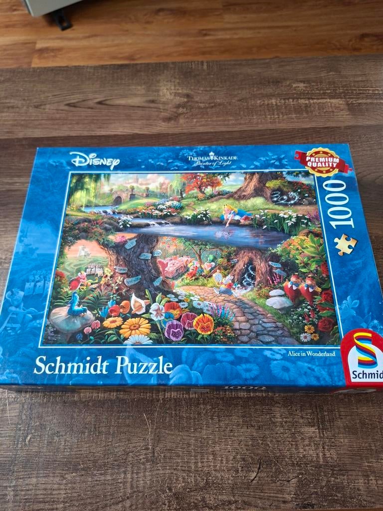Disney Thomas Kinkade puzzel - Alice in Wonderland, Ophalen of Verzenden, 500 t/m 1500 stukjes, Zo goed als nieuw, Legpuzzel