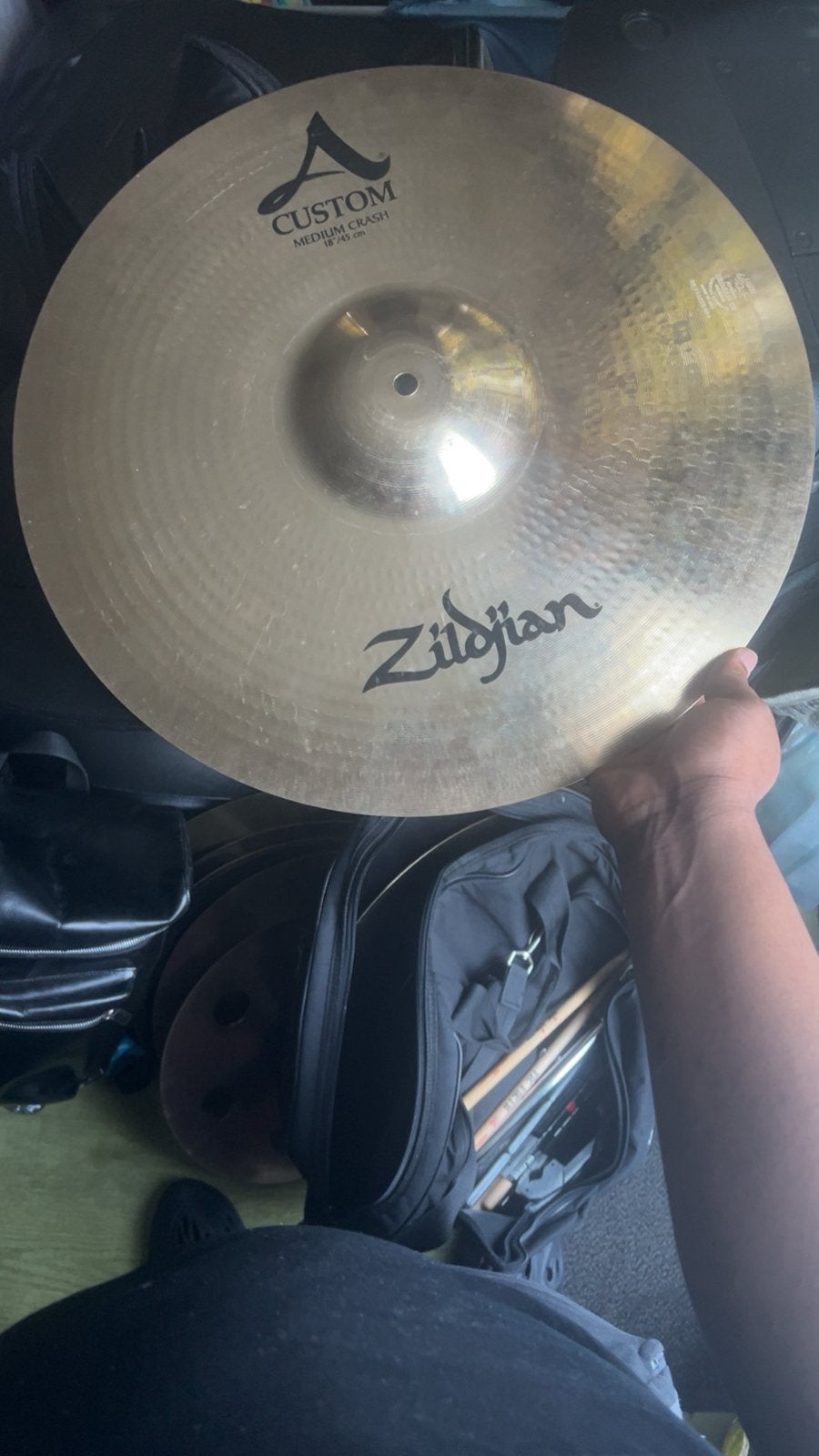 A Custom 18” Medium Crash (goede staat), Ophalen of Verzenden, Gebruikt, Drums of Percussie