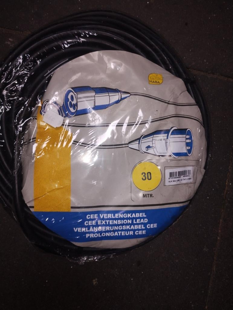 CEE Verlengsnoer 30 Meter - Nieuw, Ophalen, Nieuw, Kabel of Snoer