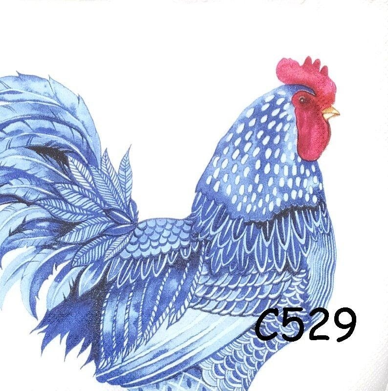 Servetten decoupage/bullet journal – kippen C529 – 28 ct, Verzenden, Nieuw