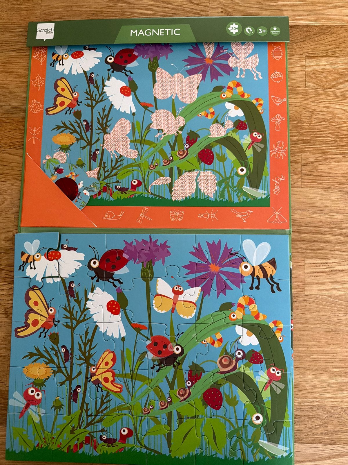 Scratch Magnetische Puzzel - Insecten en Bloemen, Ophalen of Verzenden, 10 tot 50 stukjes, Zo goed als nieuw, 2 tot 4 jaar