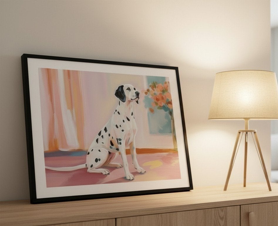 Canvasposter Dalmatiër – 40x60 cm – Moderne hondenkunstprint, Ophalen of Verzenden, Minder dan 50 cm