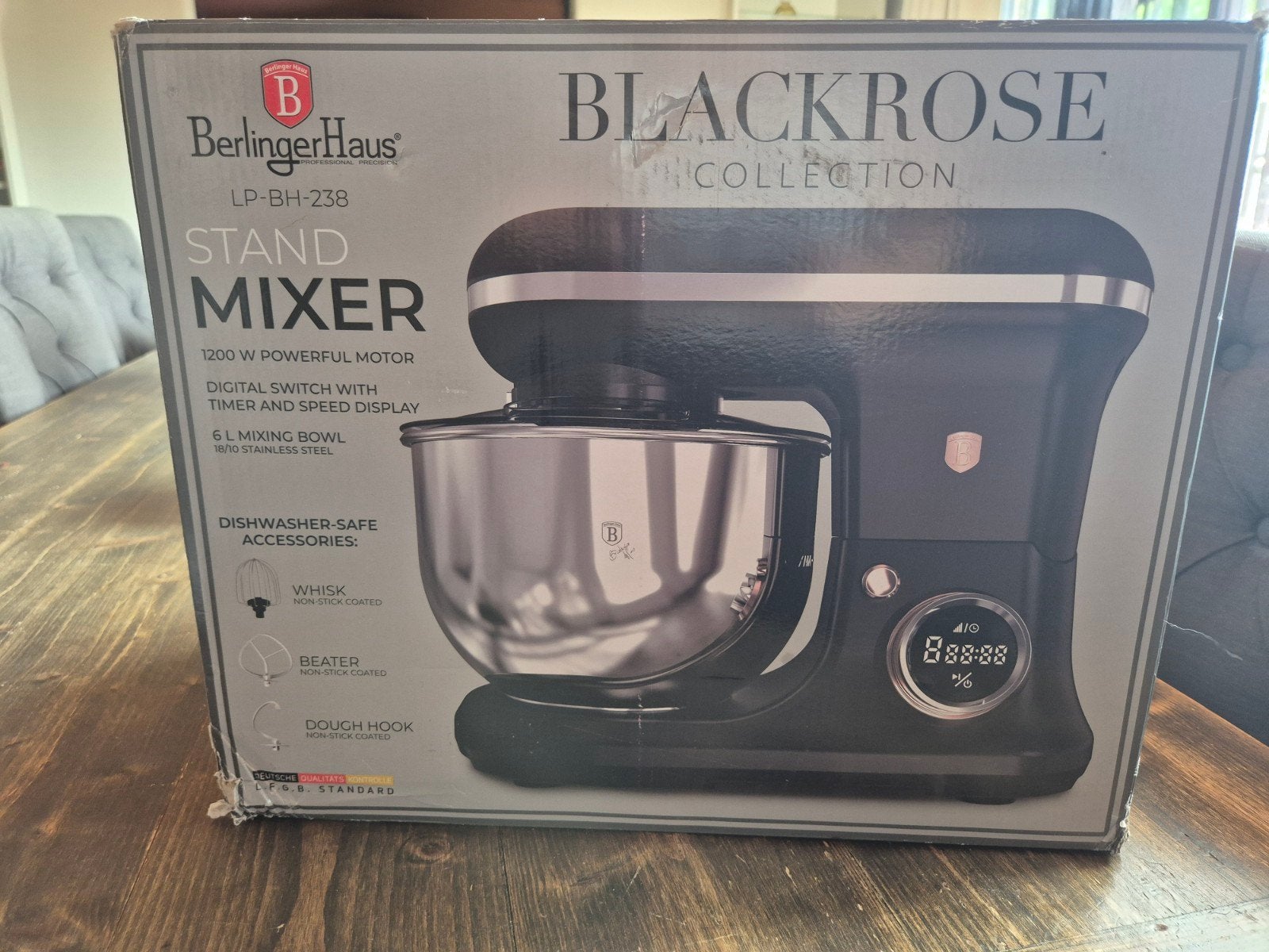 Berlinger Haus Standmixer 1200W - Zwart - Nieuw in doos, 4 liter of meer, Ophalen, Nieuw, 3 snelheden of meer
