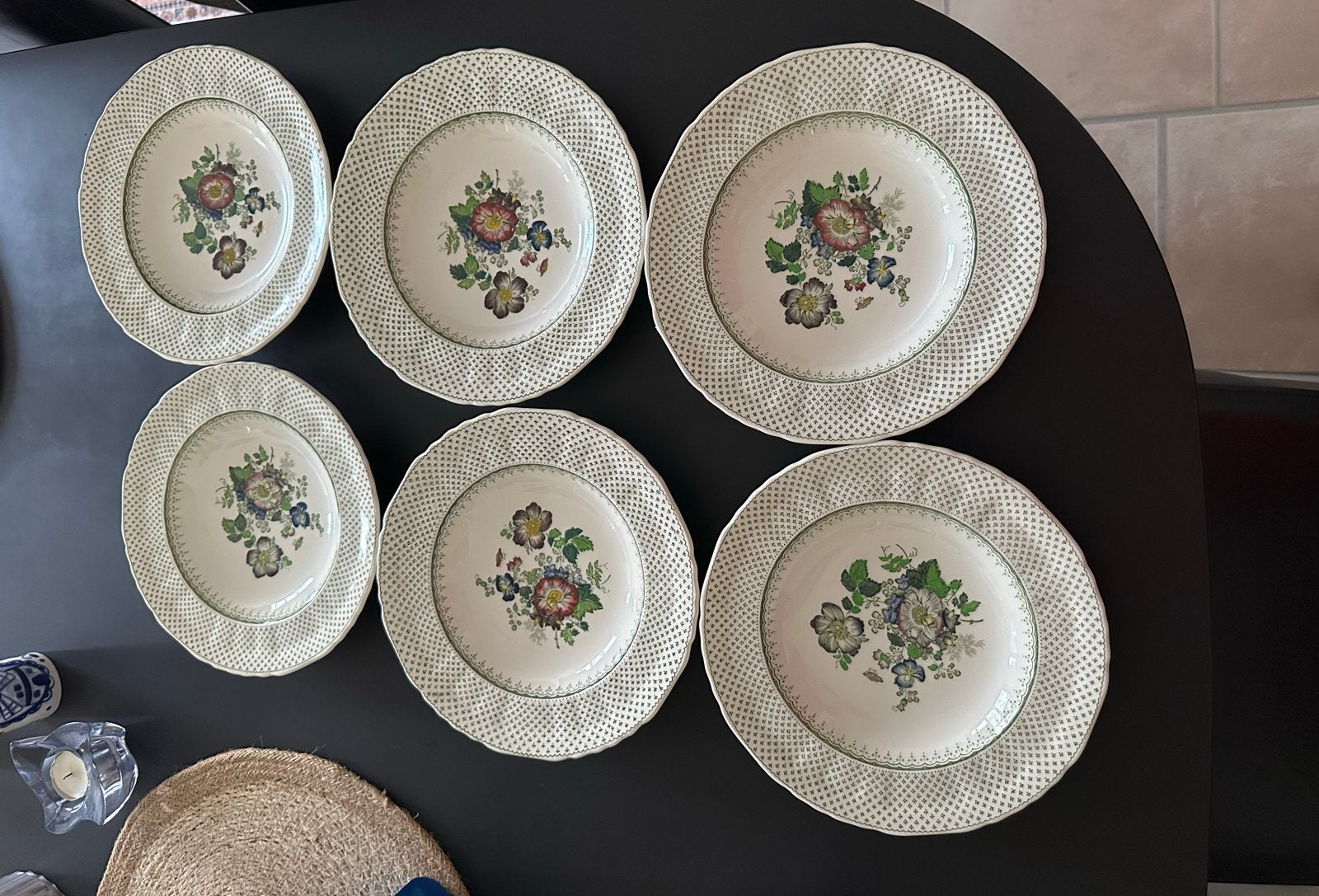 Set van 6 Mason's Ironstone soepborden, 'Paynsley' patroon, Antiek en Kunst, Antiek | Servies los, Ophalen of Verzenden