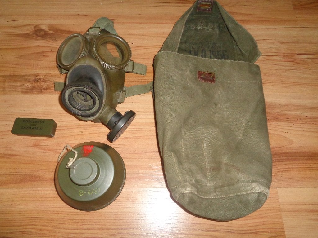 Gasmasker K compleet MvO 1956 NL leger koude oorlog, Verzamelen, Verzenden, Landmacht, Nederland, Overige typen