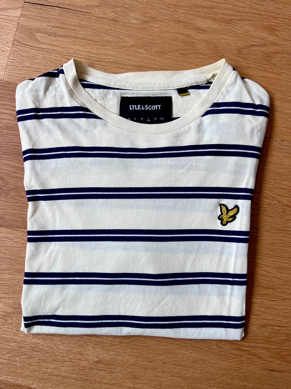 Lyle & Scott Wide Double Stripe T-Shirt (L), Kleding | Heren, Ophalen, Gedragen, Maat 52/54 (L), Geel