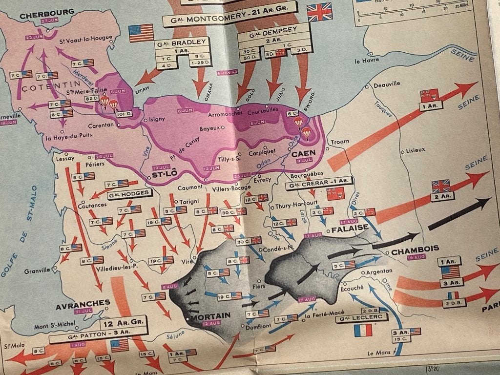 Michelin kaart 102 / Bataille de Normandie (D-Day), Ophalen of Verzenden, Landmacht, Nederland, Overige typen
