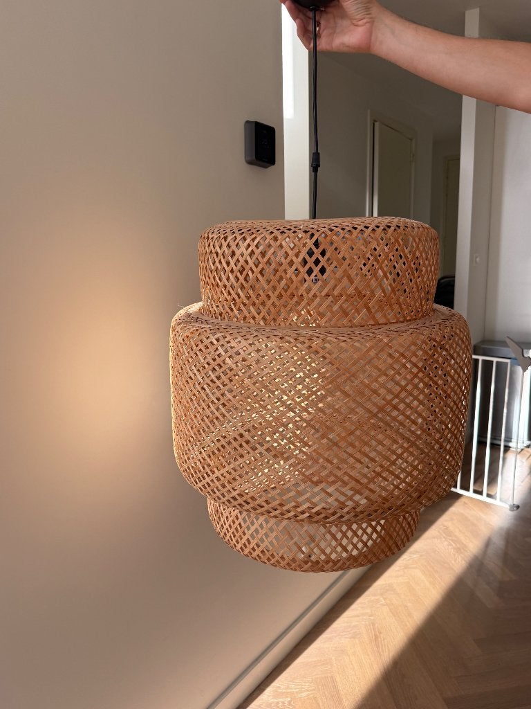 Bamboo hanglamp / pendant lamp, Ophalen, 50 tot 75 cm, Zo goed als nieuw, Hout