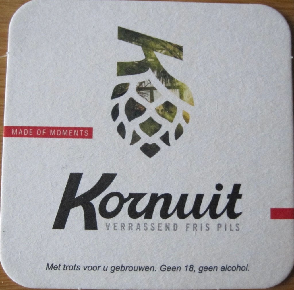 bierviltje van Kornuit - verrassend fris pils, Verzamelen, Ophalen of Verzenden, Zo goed als nieuw, Viltje(s), Overige merken