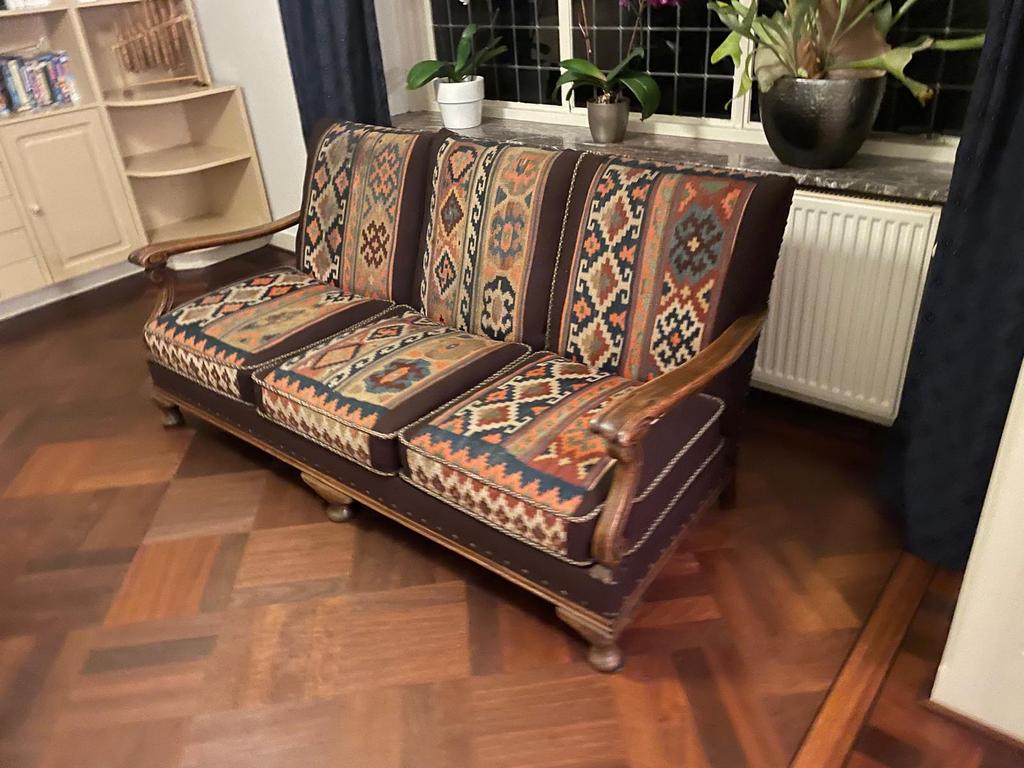 Kelim bank 3 zits, Huis en Inrichting, Gebruikt, Driepersoons, 75 tot 100 cm, Ophalen of Verzenden