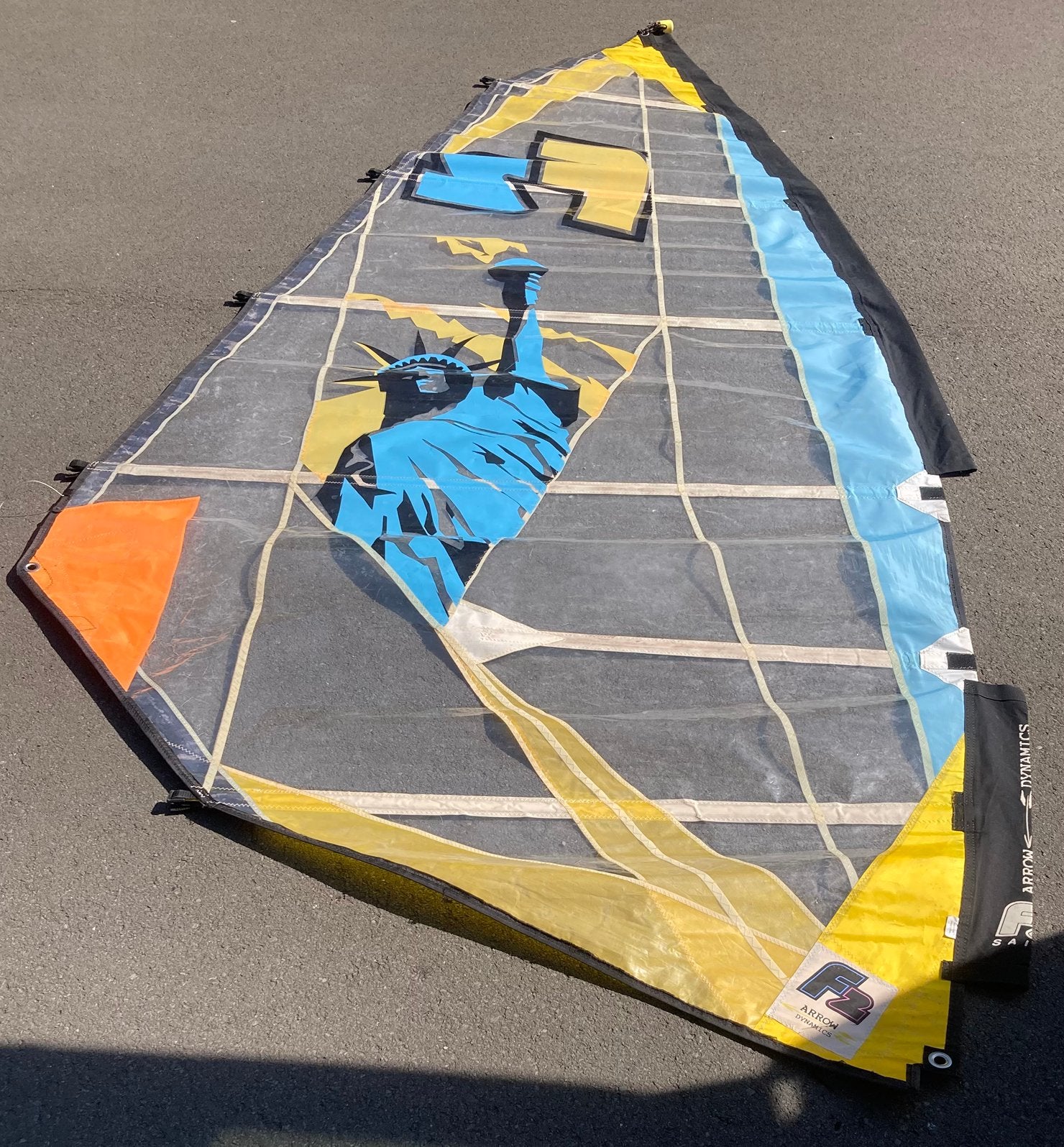 Vintage surfzeil Amerikaans Vrijheidsbeeld, Ophalen of Verzenden, Gebruikt, Arrows, Zeil