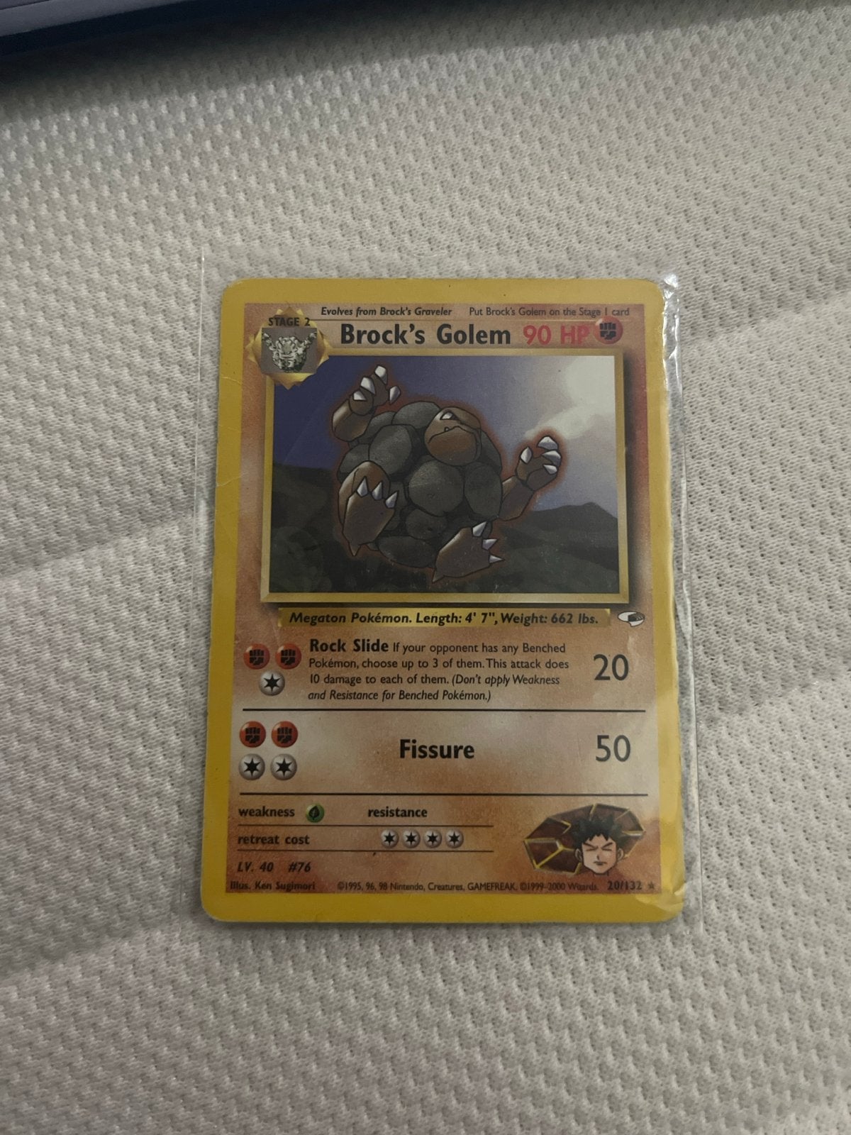 Brock's Golem Pokémon kaart uit 2000, Ophalen, Zo goed als nieuw, Losse kaart