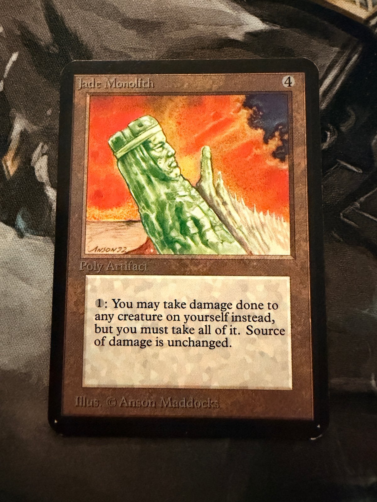 Magic: The Gathering Alpha Rare - Jade Monolith, Ophalen of Verzenden, Gebruikt, Losse kaart