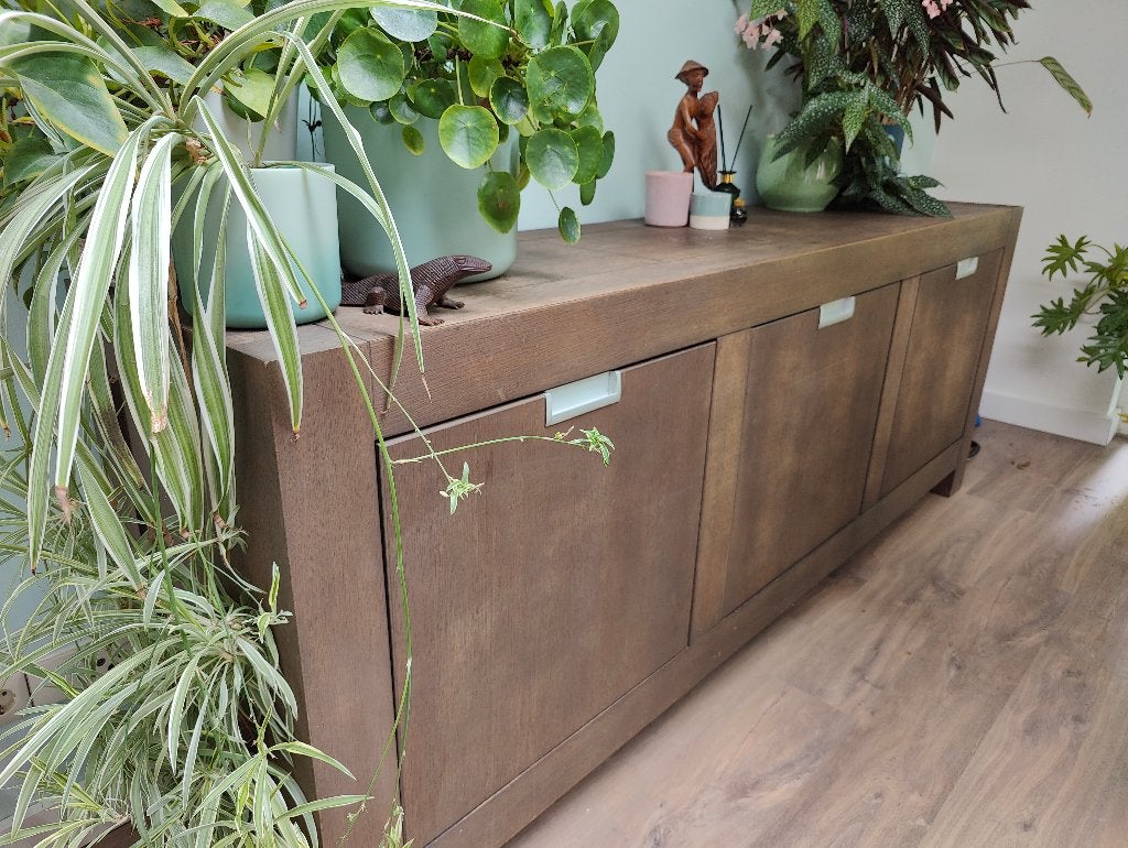 Goossens wandkast 2 massief eiken, Huis en Inrichting, Kasten | Wandmeubels, Ophalen, Eikenhout, Minder dan 100 cm, 25 tot 50 cm