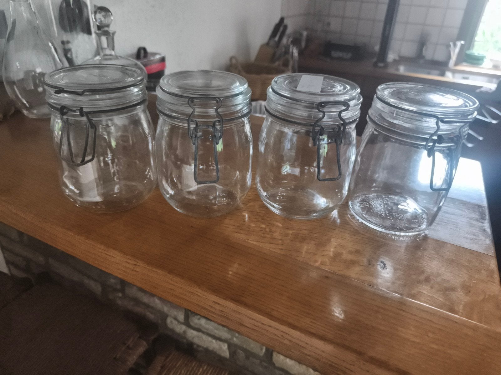 Weckpotten 0.75L - Set van 4, Voorraadpot, Ophalen of Verzenden, Gebruikt, Glas