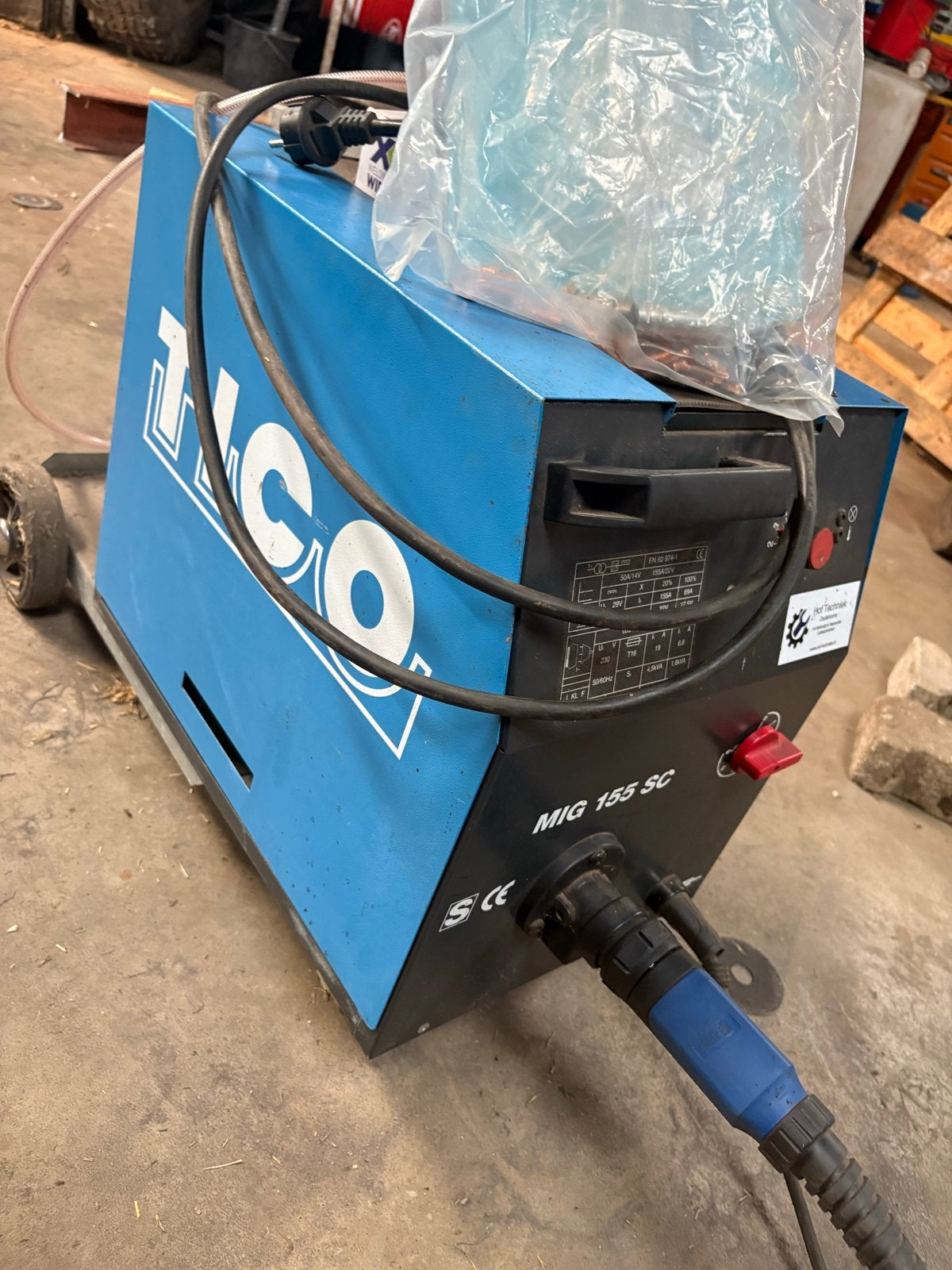 Tico Mig 155sc lasapparaat met toebehoren, Doe-het-zelf en Verbouw, Ophalen, Zo goed als nieuw, 150 tot 250 ampère, Co2