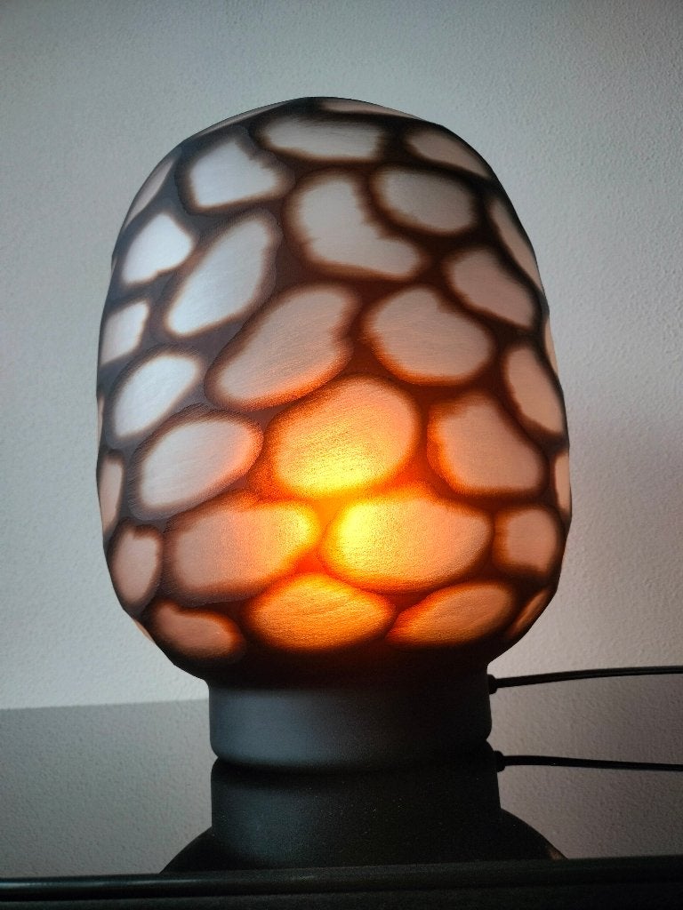 Design Lamp Tafellamp Glas Satijnglas Karamel 80/90, Ophalen of Verzenden, Glas, Handgemaakt, Design
