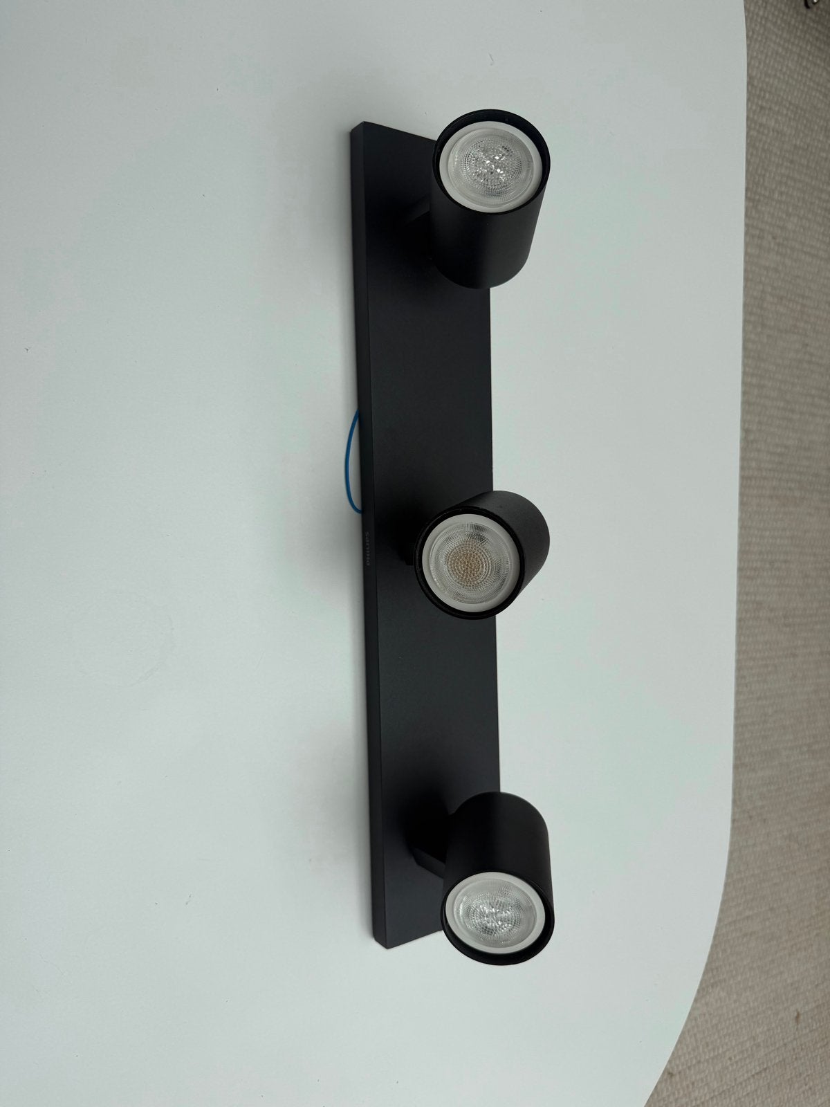 Philips Hue Runner met 3 LED spots - Zwart, white ambiance, GU10, Opbouwspot, Ophalen of Verzenden, Zo goed als nieuw