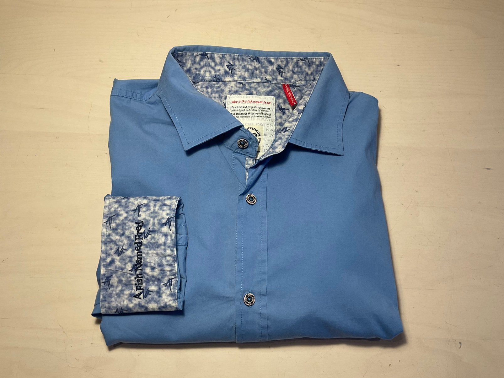 A Fish Named Fred maat 2XL voor welke look je ook gaat, Ophalen of Verzenden, Zo goed als nieuw, Blauw, Overige halswijdtes