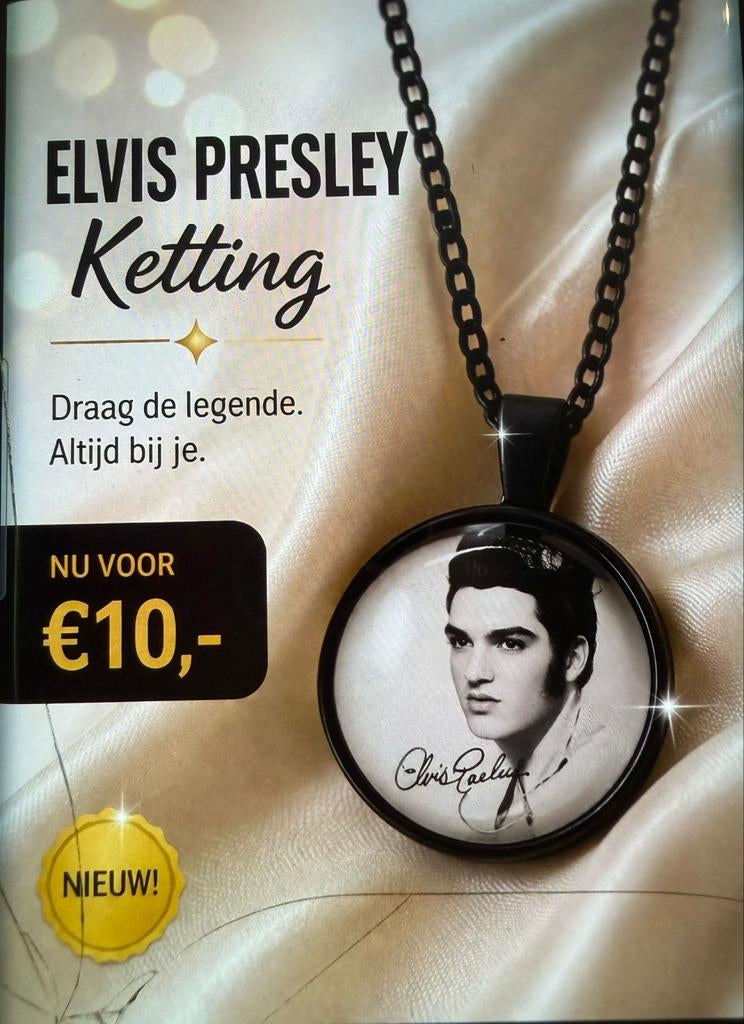 Elvis Presley Ketting - Draag de legende altijd bij je, Sieraden, Tassen en Uiterlijk, Ophalen of Verzenden, Nieuw, Zilver