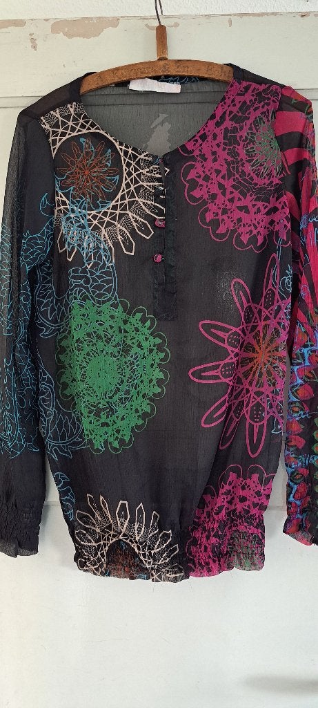 Zwart Desigual shirt blouse maat 36/38, Zwart, Ophalen of Verzenden, Gedragen, Desigual