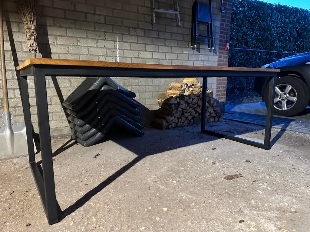 Eiken eettafel, Huis en Inrichting, Ophalen, 50 tot 100 cm, Zo goed als nieuw, 150 tot 200 cm