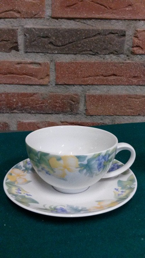 Kop en schotel met bloemenrand, 3 stuks van Triptis 1891pors, Ophalen of Verzenden, 'T Olde Gre-j, Info@toldegrej.nl, Endepoelstraat 20f Didam