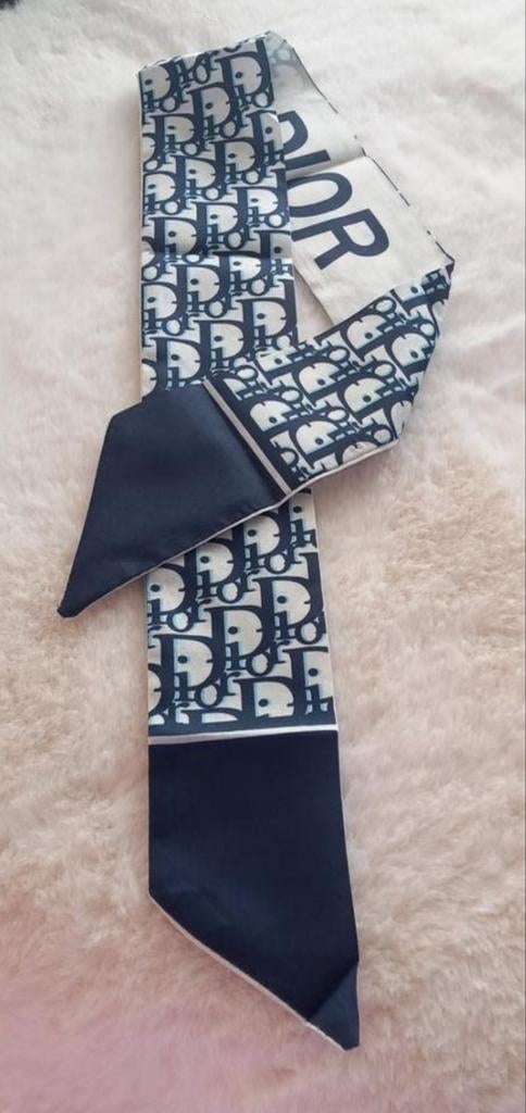D I O R J'Adior Twilly Sjaal - Blauw/Wit, Ophalen of Verzenden, Maat 36 (S), Sjaal, By.sandra.