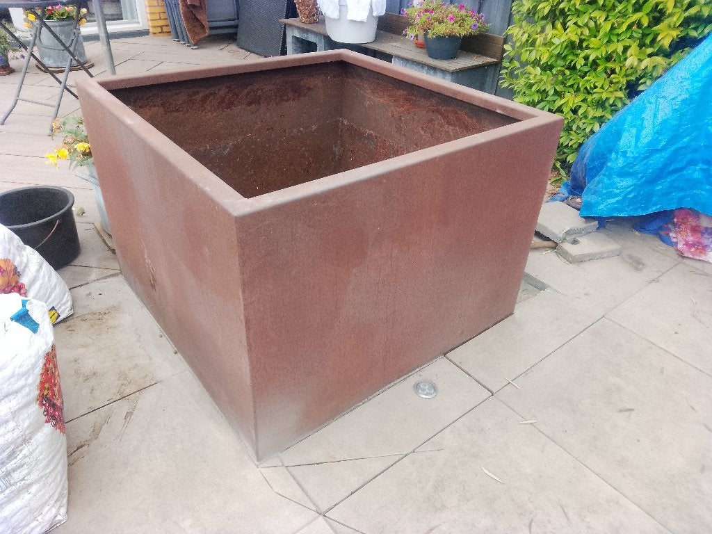 Plantenbak Cortenstaal 100x100x78 met bodem, Ophalen, Gebruikt, 100 cm of meer, Vierkant
