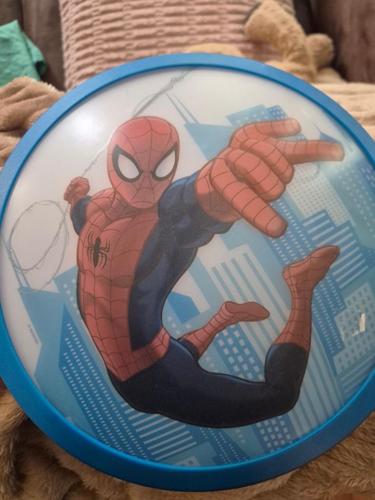 Spiderman Plafondlamp voor Kinderkamer, Ophalen of Verzenden, Gebruikt, Kunststof, Kinderkamer, Spiderman, Superheld
